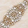 Bälten 1PC Säljer på Crystal Rhinestones Applicques Rose Gold Silver Rhinestones Applices for Wedding Party Dresses Belt 230915