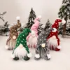 Desenhos animados barba branca boneca bonecas de natal chapéu de malha figura sentada decorações de natal ornamentos presentes de natal