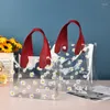 Gift Wrap 10pcs Daisy Transparent PVC Bag Handbag For Wedding Birthday Anniversary Favors Clear Tote Packaging Storage Party Supplies