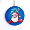 Autres fournitures de fête festives Sublimation Blanks Pendentif en céramique Décorations de Noël 3 pouces Transfert de chaleur Impression Céramique Ornement DHPKS