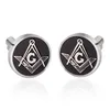 Cuff Links Mens Sier Masonic Bijoux Mason Symbole de Symbole de manchette avec huile noire Drip en gros de livraison de gouttes d'usine Tie Tie Clasps Tacks Dhtpn