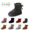 Bottes pour enfants Designer Tasman Chaussures pour enfants Fourrure de châtaigne en peau de mouton Shearling Tazz Mules Fille Garçon Ultra Mini Daim Supérieur Confortable Automne Hiver Plate-forme Chaussure