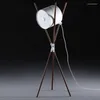 Floor Lamps Three Wooden Lamp Black White Fabric Lampshade Decorative Tripod Projection Table For Bedroom Office