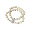 Vivi Anxi Queen Mother Double Saturn Pearl Bracelet Luxury Jewelry Tiktok Collar Chain Accessories