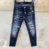 Erkek kot pantolonlar streç denim kot pantolon İtalya moda ince fit yıkanmış motosycle denim pantolon panelli hip hop pantolonlar 11 Style2790