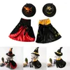 Cat Costumes Halloween Costume Dress Up Witch Hat Cloak Festival Pet Po Outfit Dropship