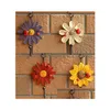 Robe Hooks Vintage Metal Daisy Resin Wall Art Flower Rabbit Angel Designs Decorative Key Hat Coat Towel Iron Hanger Drop Delivery Home Dh4If