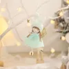 Articles décoratifs de noël, oreilles de lapin mignonnes pour fille avec ailes tenant un bâton de fée, pendentif de poupée, pendentif d'arbre de noël