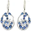 Jazaz – boucles d'oreilles pendantes en argent massif 8.1, 48x21mm, longues, grandes Morganites roses, Tanzanite bleue, aigue-marine CZ 925