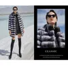 Pele feminina 2023 estilo casaco de comprimento médio inverno clássico moda rex jaqueta chinchila cor alta qualidade
