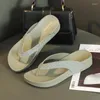 Terlik Yaz Kadınlar Günlük Dayanıklı Düz ​​Flip Flops Flash Bant Sandalet Kadın Kama Ayakkabıları Lady Slip Non Slip Zapatos