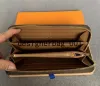 Designer bookbag zippy portfel miękki skórzany męski damski kultowa moda moda długa portfele zamek błyskawicznych