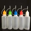Empty Plastic Bottle 5ml 10ml 15ml 20ml 30ml Droppers Bottle With Needle Cap For Vapor E Liquid Metal Tips Walap