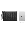5A High-End Designer Leather Bag Fashion Luxury Brand Clutch Hand-Woven Large Grid File Bag Minimalist Style 2023 New Black 30cm