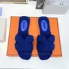 Designer slippers Fur Slides Sandals women flat slipper Fashion outdoor shoes womens trainers deep navy blue chocolate white black khaki mint brown mens Sneakers