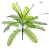 Decorative Flowers 62cm 15 Leaves Large Artificial Palm Plants Plastic Persian Leaf Bouquet Tropical Cycas Tree For Home Garden Hawaii Party