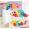 Criança aprendendo educação brinquedos 20 estilos 3d animais de madeira dinossauro quebra-cabeça colorf número aprender para crianças menino e menina 30x12cm grande dhxln