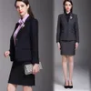 Vestido de dos piezas Corea Alta calidad Otoño Invierno Formal Damas Gris Blazer Trajes de mujer Ropa de trabajo Uniforme de oficina 5XL Tamaño Falda Conjuntos de chaqueta 230914