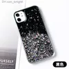 Cell Phone Cases Maiden's heart star drop glue iphone12 glitter powder is suitable for 13pro11 / XR mobile phone case soft Q230915