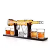 Посуда для домашнего использования, посуда для напитков, графин для вина, бутылка в форме пистолета, стеклянный набор для виски с деревянным подносом и чашкой-пулей Isvlo275F