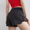 Zomer korte yogabroek antislip nep twee fitness yoga sneldrogende sportshorts damesmodetrend