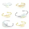 Bracelets de charme Pierre naturelle Arbre de vie Fil enveloppé Bijoux Goutte d'eau Hexagnoal en forme d'opalite Bracelet en gros Del Dhgarden Dhkfo