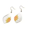 Dangle Earrings Fashion Creative Sunflower Pattern Pendant Anniversary Party Gift