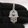 Iced Out Charm Palm Shaped Two Tone 925 Sterling Silver Hip Hop VVS Moissanite Diamond Pendant Wholesale Manufacturer Form India