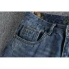 Mens Jeans Camouflage pocket stitching embroidered jeans trend loose small straight leg Haren pants 12 230915