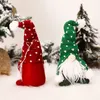 Desenhos animados barba branca boneca bonecas de natal chapéu de malha figura sentada decorações de natal ornamentos presentes de natal