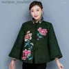 Parkas pour femmes Vestes pour femmes Veste rembourrée en coton chinois Style ethnique Femmes Hiver Court Rouge Tang Manteau Casual Col Montant Matelassé Parkas Vêtements D'extérieur L230915