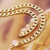 Hip Hop Mens Real Solid 14k Guldfylld halsband kubansk länkkedja 24-26 tum ny246h