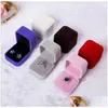 Jewelry Boxes New Fashion 10 Color Square Veet Box Red Gadget Necklace Ring Earrings J015 Drop Delivery Packing Display Dhcjn