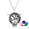 Pendentif Colliers Nouvel arbre de vie Collier d'aromathérapie ouvert diffuseur d'huile essentielle médaillon flottant pour femmes hommes bijoux de mode A Dhkux