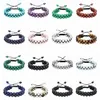 8MM Geweven Vriendschap Vrouwen Armband Geschenkdoos Verstelbare Chackra Edelsteen Crystal Bangle voor Mannen Zwart Touw Jewelry208G