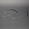 Solglasögon ramar Danmark Märke Eyeglass Frame Men Ultralight Titanium Skruvfria glasögon Kvinnor Myopia Optiska receptbelagda glasögon