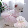 Hundkläder Vacker valpklänning Skin Touch Sweet Cat Princess Tulle Hem ärmlösa lätta husdjurstillbehör