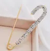 Pins Brooches Rhinestones Safety Pin Bow Large Brooch For Women Dress Sweater Gold Plating Crystals Elegant Jewelry Drop Delivery Dhzrp