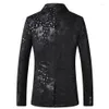 Herenpakken 2023 Lente Slanke Luipaard Print Pak Jassen Merk Mannen Blazer Mode Lange Mouw Een Knop Jas Plus size 5XL240l