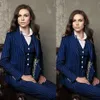 3 pcs Navy Pinstripe Women Suits Business Pants Suit Custom Made Mother's Dress Formal Evening Wear TuxedosJacket Pants279y