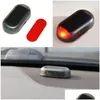 Alarm Security Car Light Fake Solar Powered Simated Dummy Wireless Warning Anti-Theft Caution Lamp Led Flashing Imitation Drop Deliver Dhbgi