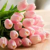 Flores artificiais de tulipa pu, decoração de casamento, buquê de noiva, calla, toque real, flores para casa, jardim ga79224s