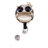 10PCS Porte-clés personnalisés Acrylique Cristal Strass Animal Oiseau Aigle Hibou Forme Rétractable ID Nom Badge Porte-Bobine Pour Infirmière Stu268r