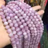 6/8/10mm real natural kunzita roxo spodumene contas de pedra para fazer jóias diy redondo contas soltas caber pulseira acessórios ll