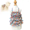 Abbigliamento per cani Abito Fiore di cotone Elastico Cucciolo carino Vestiti per animali domestici Costume da festa Gonna Primavera Estate Abbigliamento dolce