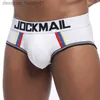 Cuecas JOCKMAIL Sexy Men Underwear Penis Bolsa Mens Briefs Tanga Gay Underwear Homens Bikini Slip Modal e Algodão 2 Estilo 7 Cores Branco L230915