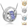 Pendentif Colliers Luxe Cristal Coeur Autriche Strass Et Bague Or Sier Chaîne Collier Pour Femmes Dames Mode Bijoux Drop Deli Dhbe4