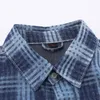 Burberrs moda masculina jaqueta outono denim jaqueta de algodão de bambu xadrez único breasted camisa casual solta manga comprida jaqueta fina