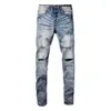 Denim Purple Jeans Designer Pants Men's Men Brand Jeans American High Street Blue w trudnej sytuacji 1ltd