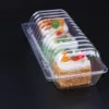 30 Uds. Cajas para pasteles y vasos de plástico transparente, caja desechable transparente para llevar Sushi, embalaje rectangular para pan de fruta, Bakery241J